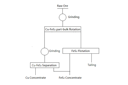 a flowchart about partial mixed flotation of copper-sulfide ore.jpg